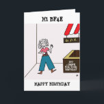Carte Dessin Femme à Bar IOU - BF4E Joyeux anniversaire<br><div class="desc">Mettons un sourire sur votre BF4E et rappelons-lui à quel point il/elle vous manque. Destinataire personnalisé,  IOU,  message d'anniversaire et message intérieur pour le rendre unique et encore plus personnel et amusant!</div>