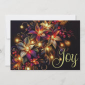 Carte Dessin floral Noël Fête Florale Joie (Devant)