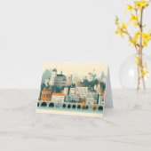Carte Dessin graphique d'architecture Cityscape (Fleur jaune)