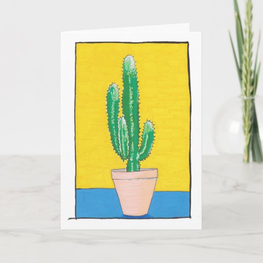 Carte Dessin Green Cactus, simple, moderne, (Devant)