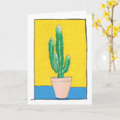 Carte Dessin Green Cactus, simple, moderne, (Fleur jaune)