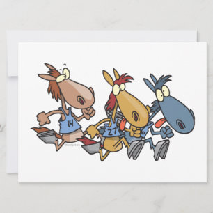 Carte dessin humoristique de course à cheval