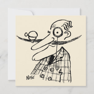 Carte Dessin humoristique d'un aristocrate avec une mous