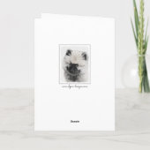 Carte Dessin Keeshond Chiot - Joli dessin original Chien (Dos)