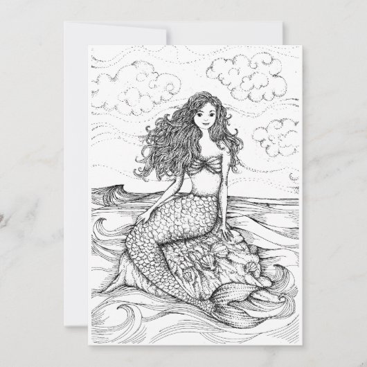 CARTE DESSIN MERMAID (Devant)