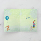 Carte dessin mignon vert petit anniversaire garçon (Intérieur)