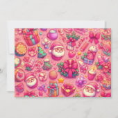 Carte Dessin Motifs de Noël rose (Devant)