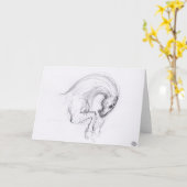 Carte Dessin original 4 Horse Year Zodiac Grey Card (Fleur jaune)