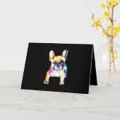 Carte Dessin original de Bulldog (Fleur jaune)