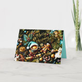Carte Dessin Pastel de Noël Whimsical (Devant)