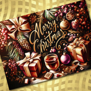 Carte Dessin Pastel de Noël Whimsical