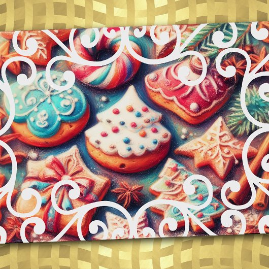 Carte Dessin Pastel Dessin Noël Motif de vacances Cookie