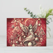 Carte Dessin Pastel dur Ange de Noël (Debout devant)