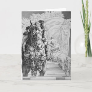 Carte Dessin sautant de cheval par le cygne de Kelli