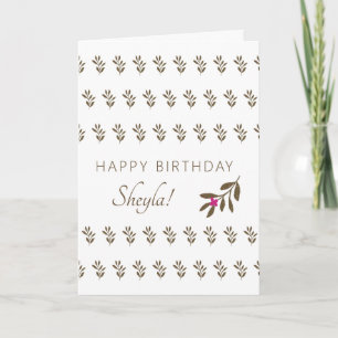 Carte Dessin simple de motif de feuille tropicale pour a