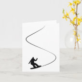 Carte Dessin Simple Snowboard Girl (Fleur jaune)