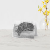 Carte Dessin somnolent de chien de Pinscher de dobermann (Fleur jaune)