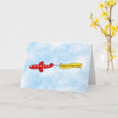 Carte Dessin sur la bannière ciel de l'avion "Happy Fête (Fleur jaune)