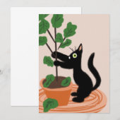 Carte dessinée à la main avec des plantes en pot,  (Devant / Derrière)