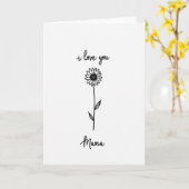 Carte Dessinée à la Main pour la Plus Douce des Ma (Fleur jaune)