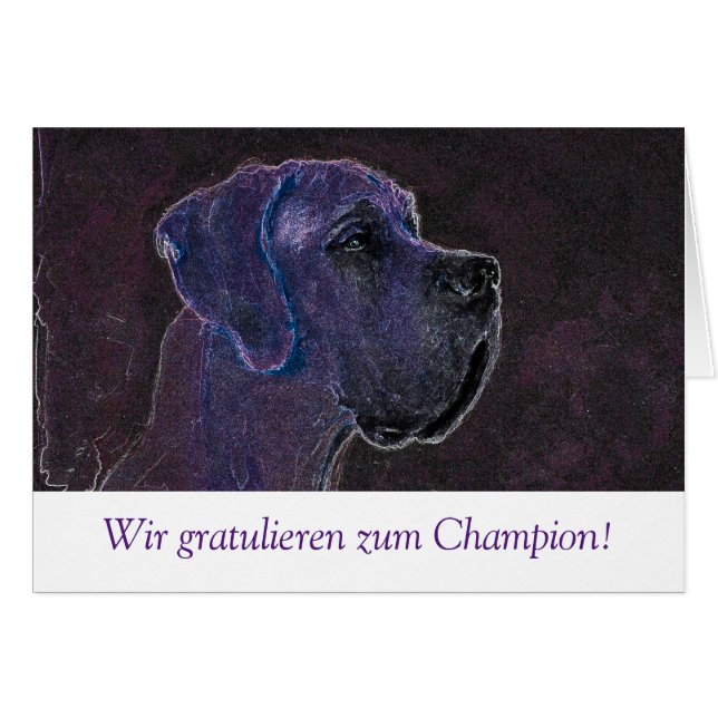 Carte dessinée Dogge (Devant horizontal)
