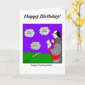 Carte Dessiner un blanc - École de vampire - Personnalis (Fleur jaune)