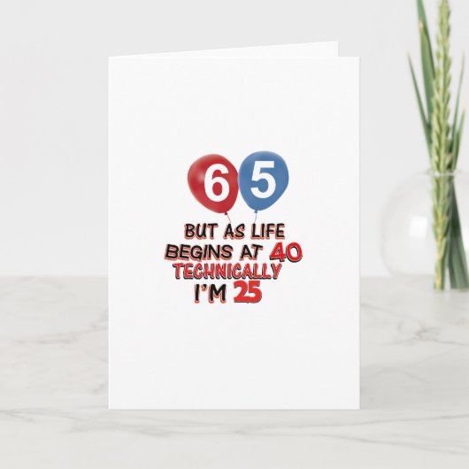 Carte dessins amusants pour 65e anniversaire (Devant)