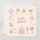 Carte Dessins fantaisistes Joyeux Anniversaire (Devant)