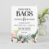Carte Destination Mariage Tropical Enregistrer La Date (Debout devant)