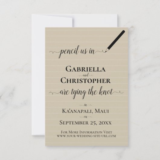 Carte Destination romantique Mariage de plage Enregistre (Dos)