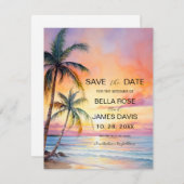 Carte Destination Sunset Beach Wedding (Devant / Derrière)