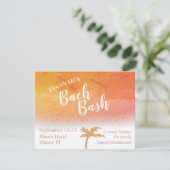 Carte Destination Tropicale Bachelorette Party Invitatio (Debout devant)