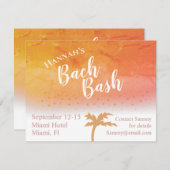 Carte Destination Tropicale Bachelorette Party Invitatio (Devant / Derrière)