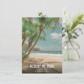 Carte Destination Wedding Tropical Beach Save the Date  (Debout devant)
