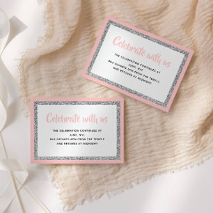 Carte Détail Bat mitzvah rose et argent