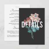 Carte détail botanique de mariage d'étreinte (Devant / Derrière)