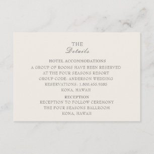 Carte détail de mariage d'Ecru