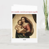 Carte Détail de Raphael "Sistine Madonna" (circa 1513) (Dos)