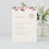 Carte Détail Double Bonheur Feuille Rose (Debout devant)