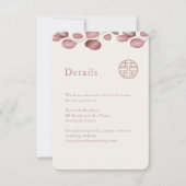 Carte Détail Double Bonheur Feuille Rose (Devant)