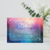 Carte détail rose et bleue de mariage de nébuleuse (Debout devant)