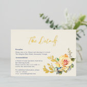 Carte Détail rose et Eucalyptus Watercolor (Debout devant)