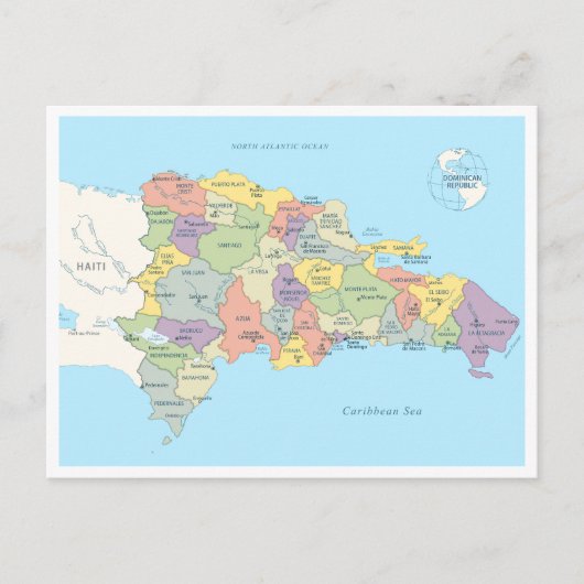 Carte détaillée de la République Dominicaine (Devant)