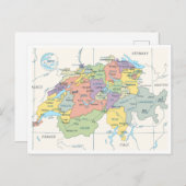 Carte détaillée des régions de Suisse (Devant / Derrière)