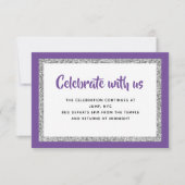 Carte détaillée du Bat mitzvah de la Glittery Purp (Devant)