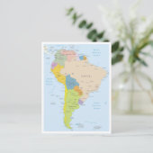 Carte détaillée du continent sud-américain (Debout devant)