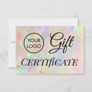 Carte détails de faux foil opale certificat cadeau