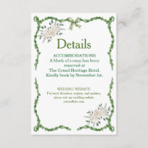 Détails de mariage botanique à la verdure émeraude