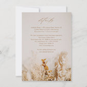 Carte Détails de mariage en écriture florale boho (Devant)