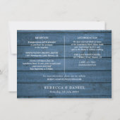 Carte Détails du Mariage Blue Wood String Lights (Dos)